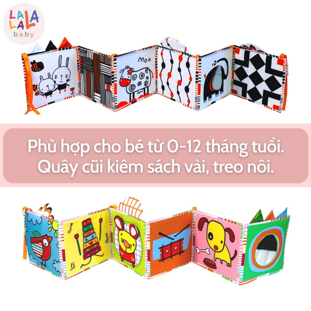 Ảnh Sách Vải ZicZac Đa Tương Tác Kiêm Đồ Chơi Quây Cũi Kích Thích Thị Giác Cho Trẻ Sơ Sinh - Lalala Baby 1