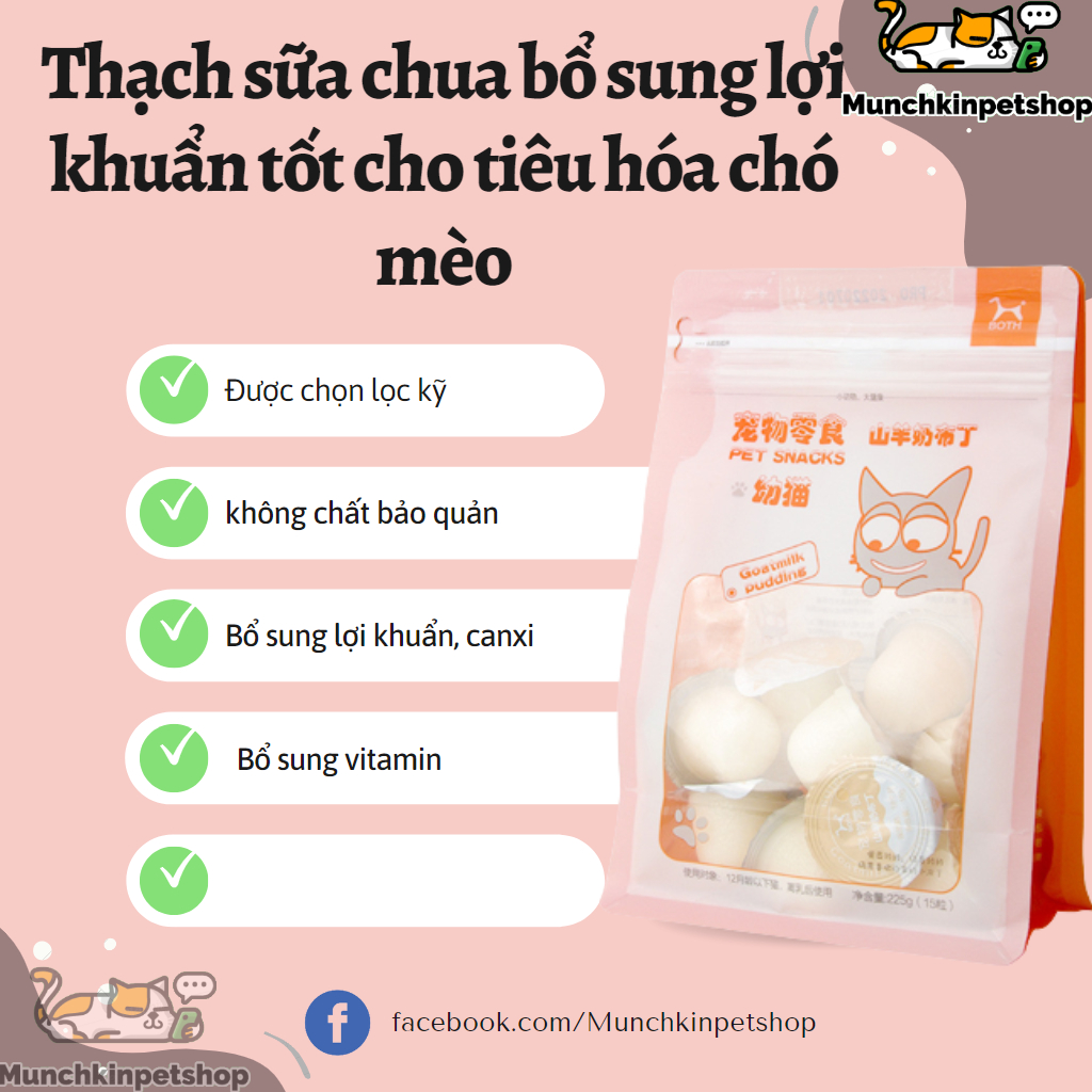 Pudding Thạch Sữa Dê Cho Chó Mèo Bổ Sung Canxi lợi khuẩn cho cún mèo ...