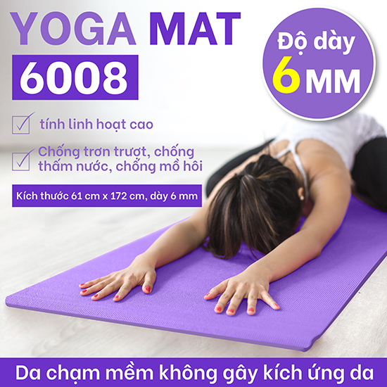 Ảnh BG Combo loại dày 6mm TPE Thảm tập yoga & Túi đựng thảm tập gym siêu bền 2