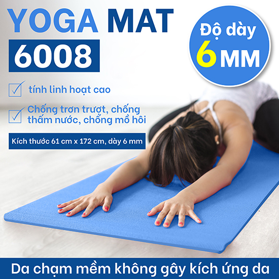 BG Combo Thảm tập yoga & Túi đựng thảm tập gym siêu bền loại dày 6mm TPE