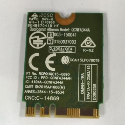 Carte Wi-Fi Atheros QCNFA34AC Double Bande 2.4/5 GHz Avec Bluetooth - Carte D'occasion En état Fonctionnel
