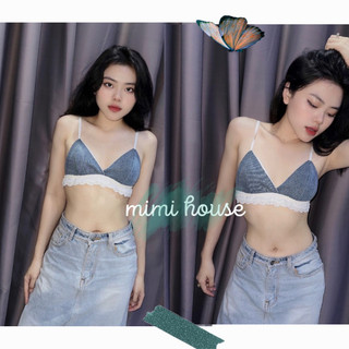 (áo có mút ) Áo Bra dễ thương phối ren , có thể mặc đi biển - Handmade by Mimi house