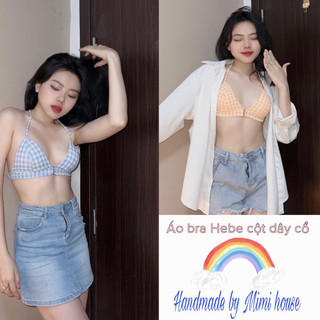 Áo bra Hebe buộc dây cổ caro màu sắc - Design by Mimi House