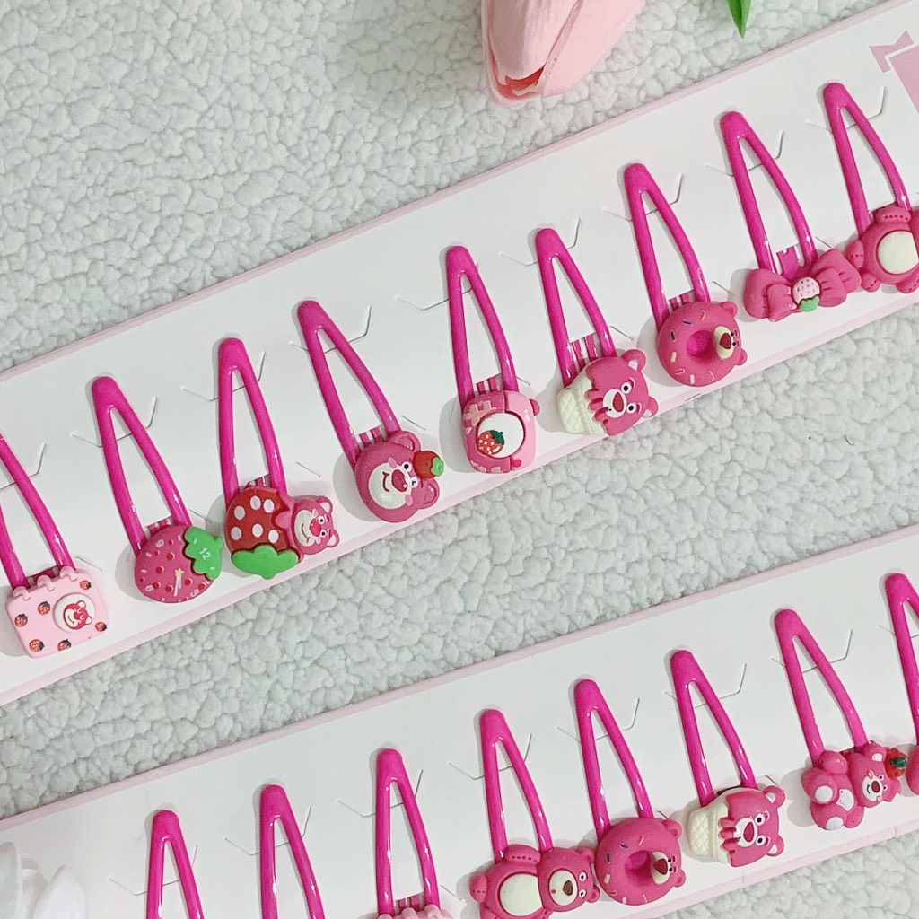 SET KẸP TÁCH GẮN STICKER GẤU DÂU CỰC YÊU CHO BÉ GÁI 5 CHIẾC/10 CHIẾC ...