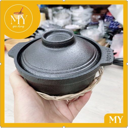 Thố,nồi gang nắp gang chống dính kho quẹt,nấu cơm nêu, kho cá, tiện lợi đẹp mắt nồi 12cm