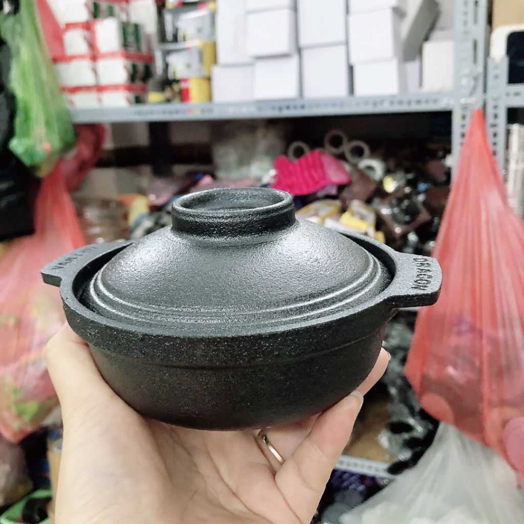 Thố,nồi gang nắp gang chống dính kho quẹt,nấu cơm nêu, kho cá, tiện lợi đẹp mắt nồi 12cm