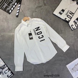 áo sơ mi trắng dài tay và áo sơ mi trắng cộc tay icon dsquared2 cho nam