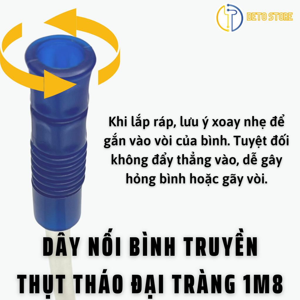 Dây nối bình thải độc Cà Phê, ống nối dài 1,8 mét, dây truyền súc rửa Coffee Enema, Gerson