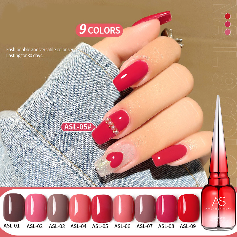 Sơn gel AS mẫu chai đỏ nhọn mã ASL 9 chai 15ml siêu HOT siêu xịn