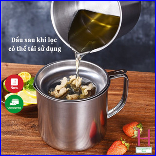 Ca lọc dầu inox có lưới lọc cặn chống nhiệt an toàn { H }