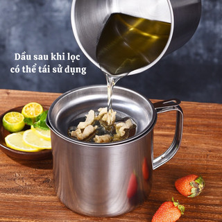 Ca lọc dầu inox có lưới lọc cặn chống nhiệt an toàn { H }