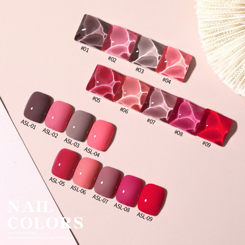 SET Sơn gel AS mã ASL set 9 chai đỏ nhọn 15ml siêu HOT