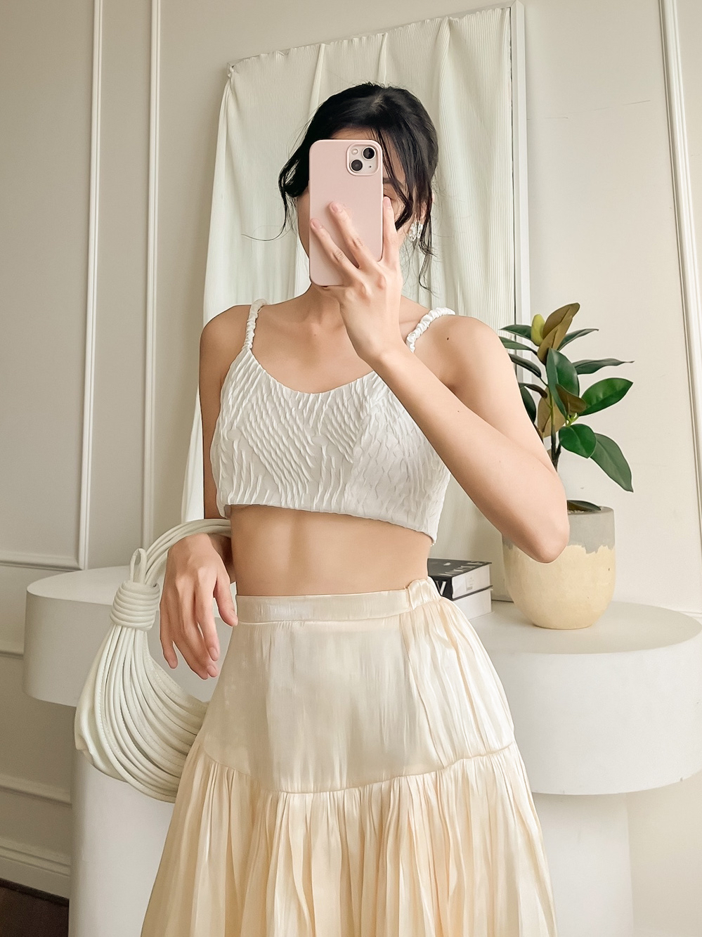 Ảnh Áo Croptop Hai Dây Vải Ánh Kim - EDINI - A1446 1