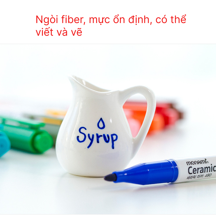 Bút vẽ gốm sứ Ceramic Maker của Thái Lan màu sắc phong phú và rực rỡ, thích hợp vẽ graffiti cốc, bát, lọ, ly thủy tinh..