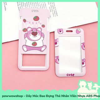 [Sẵn VN - Hỏa Tốc] Dây Móc Bao Đựng Thẻ Nhân Viên Dọc Nhựa ABS Phong Cách Nhân Vật Hoạt Hình Gấu Dâu Lotso Bear Bang!