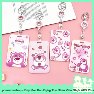 [Sẵn VN - Hỏa Tốc] Dây Móc Bao Đựng Thẻ Nhân Viên Dọc Nhựa ABS Phong Cách Nhân Vật Hoạt Hình Gấu Dâu Lotso Bear Bang!
