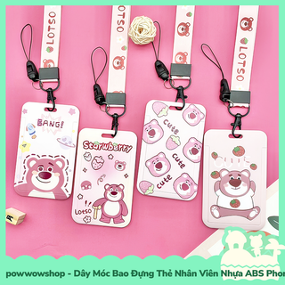 [Sẵn VN - Hỏa Tốc] Dây Móc Bao Đựng Thẻ Nhân Viên Dọc Nhựa ABS Phong Cách Nhân Vật Hoạt Hình Gấu Dâu Lotso Bear Bang!