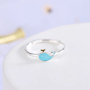 Nhẫn Bạc Ý Cá Voi Xanh [Free Ship]