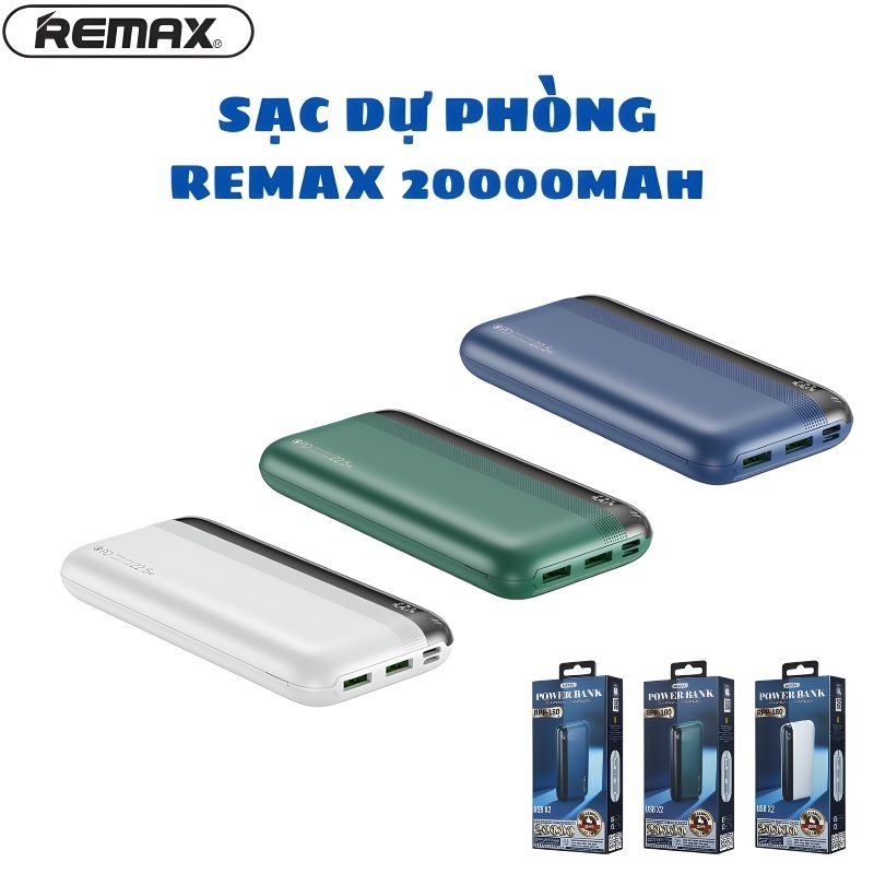 Sạc dự phòng REMAX RPP-180 20000mAh, công suất 22.5W, đèn LED hiển thị ...