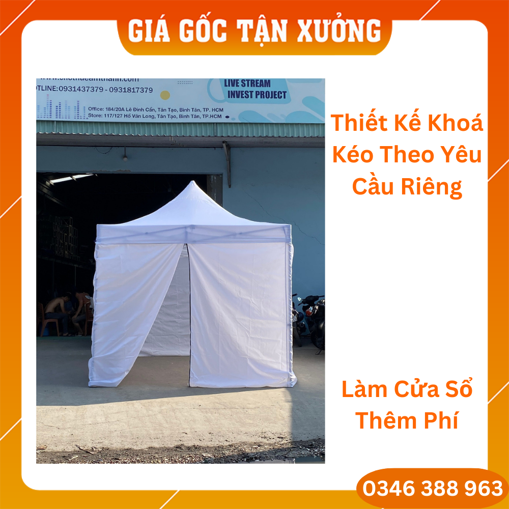 LÀM THEO [YÊU CẦU 3M x 3M] BẠT QUÂY NHÀ BẠT DI ĐỘNG 3M x 3M (không bao gồm khung xương và bạt mái)
