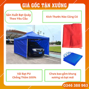 LÀM THEO [YÊU CẦU 3M x 3M] BẠT QUÂY NHÀ BẠT DI ĐỘNG 3M x 3M (không bao gồm khung xương và bạt mái)