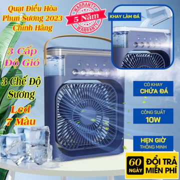 Quạt Hơi Nước Để Bàn Mini - Quạt Hơi Nước Mini Cao Cấp - Quạt Điều Hoà Phun Sương Mini 3 Chế Độ Tích Hợp Led Và Hẹn Giờ