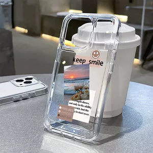 Ốp lưng iphone Keep smile Trong Suốt Chống Sốc lưng cứng Cho IPhone 14 12 13 11 Pro Max 6 6S 7 8 Plus X XS XR sd1113