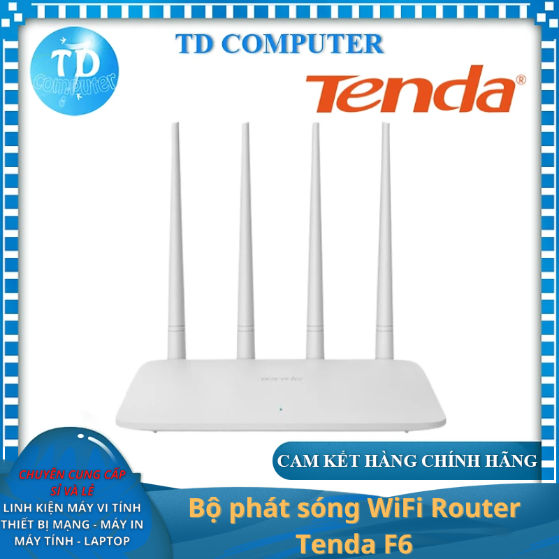 Bộ phát sóng WiFi Router Tenda F6 (Chuẩn N/ 300Mbps/ 5dBi/ 4 Ăng-ten ...