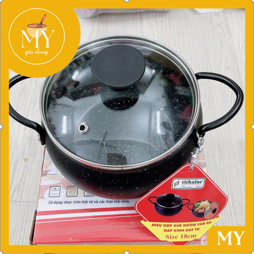 Nồi vân đá chống dính 12cm - 24cm - nồi cơm niêu, kho quẹt , kho tộ