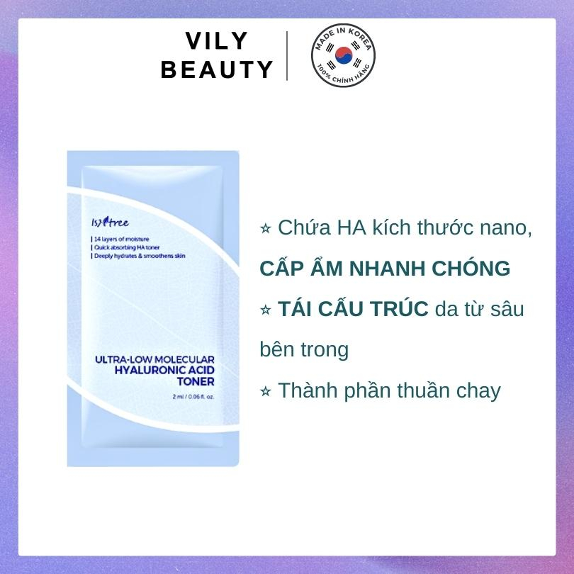 Nước cân bằng da Isntree Ultra Low Molecular Hyaluronic Acid Toner 2ml