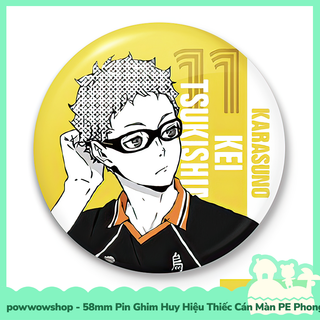 [Sẵn VN - Hỏa Tốc] Huy Hiệu Pin Ghim Dạng Tròn 58mm Cài Áo / Túi / Balo Màn PE Phong Cách Nhân Vật Anime Manga Haikyuu!!