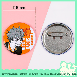 [Sẵn VN - Hỏa Tốc] Huy Hiệu Pin Ghim Dạng Tròn 58mm Cài Áo / Túi / Balo Màn PE Phong Cách Nhân Vật Anime Manga Haikyuu!!