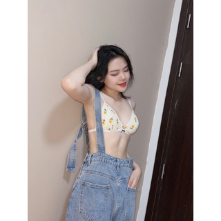 Áo bralette Adela không gọng mút mỏng tone màu vàng - Hàng handmade - Mimi House