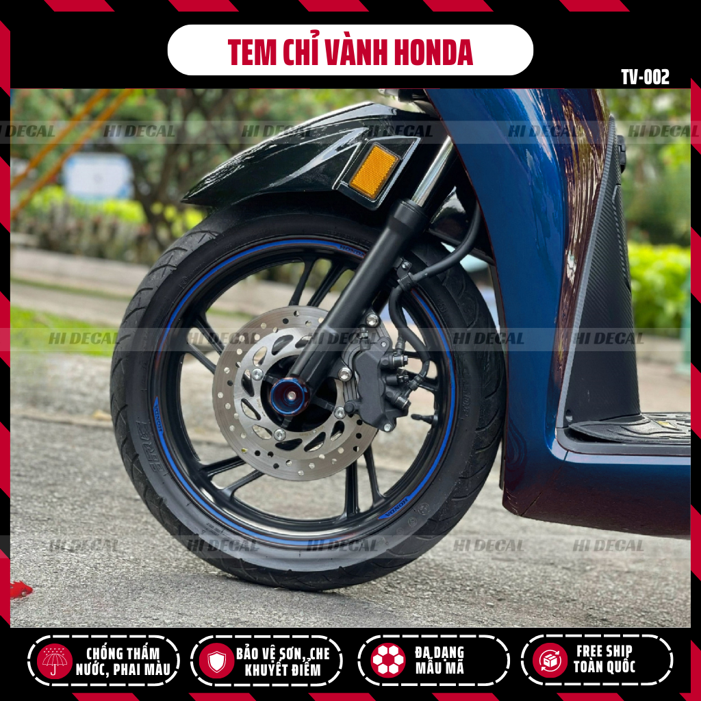 Tem dán vành SH Future Wave Honda Phản Quang chỉ full 2 vành chống nước chống phai màu
