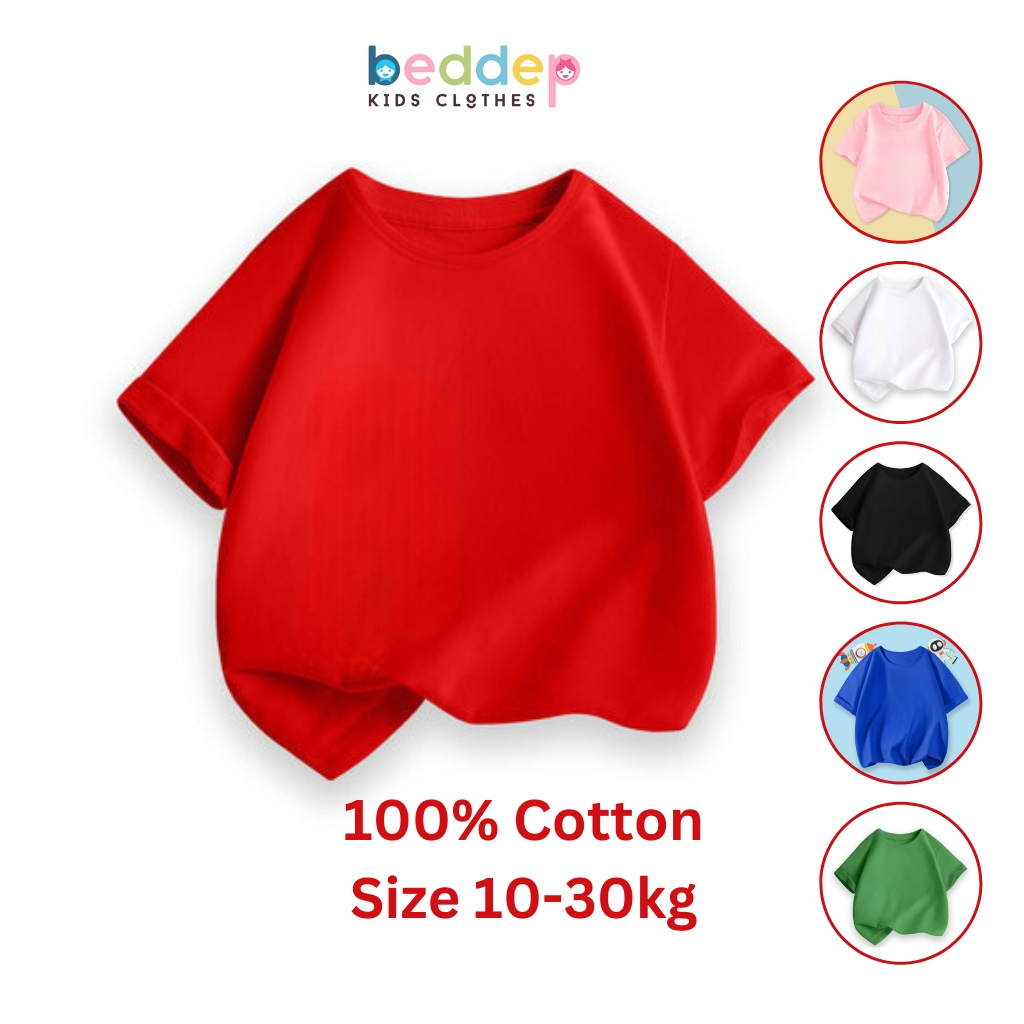 Áo thun trơn cộc tay cho bé trai bé gái BEDDEP KIDS CLOTHES kiểu dáng basic từ 10-30kg hàng chính hãng