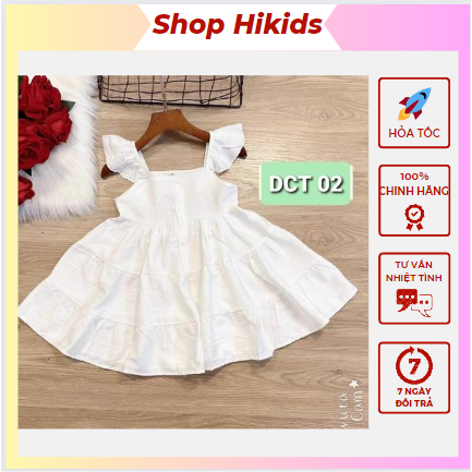 Váy đầm xinh cánh tiên bé gái 1-4 tuổi nhiều tầng màu trắng, hồng phấn, cam đất cotton mềm mát dáng A xòe