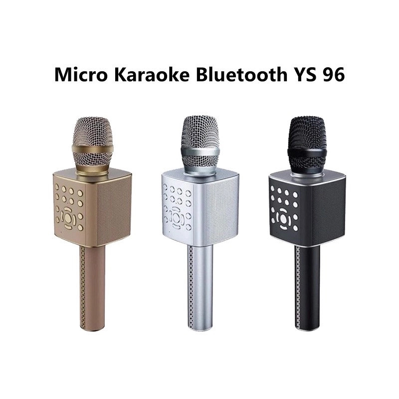 Micro karaoke bluetooth cầm tay mini GrownTech YS 96 đa năng kèm loa blutooth bass trầm ấm hỗ trợ ghi âm