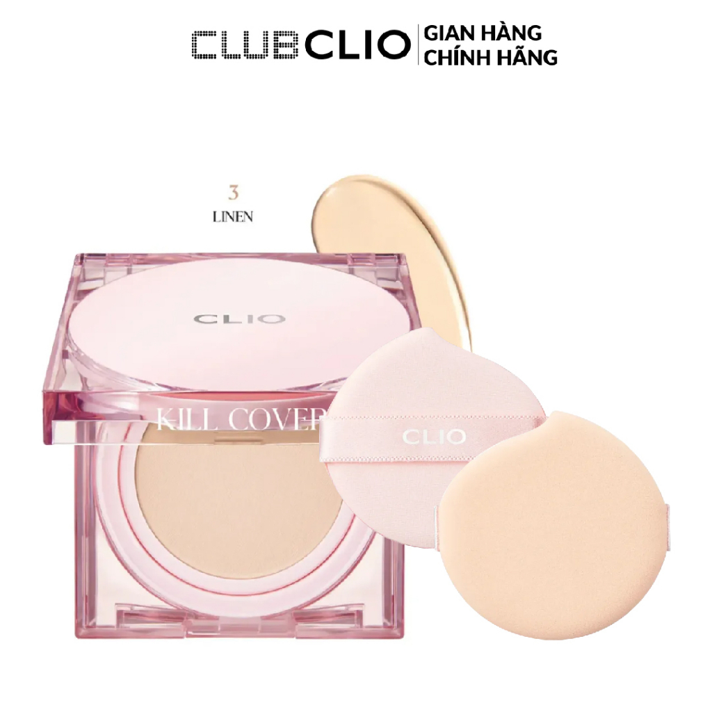 Ảnh [Mesh glow/ High glow] Phấn Nước Căng Mướt Da Clio Kill Cover Cushion SPF50+ PA++++ 15g (tặng kèm lõi) 3