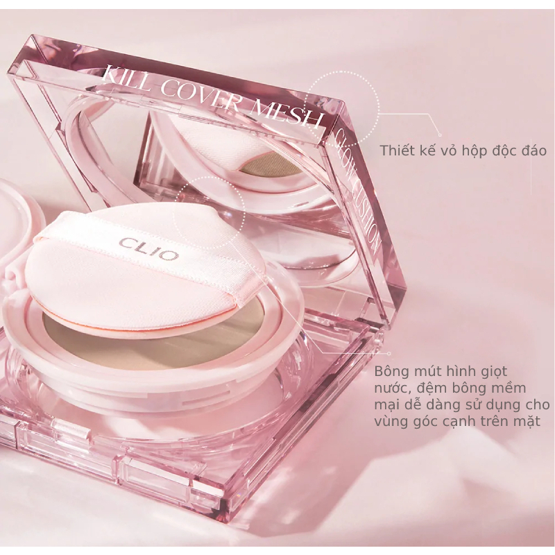 ĐỘC QUYỀN 2.5] Phấn Nước Căng Mướt Da Clio Kill Cover Mesh Glow Cushion SPF50+, PA++++ 15g (kèm lõi) | Shopee Việt Nam