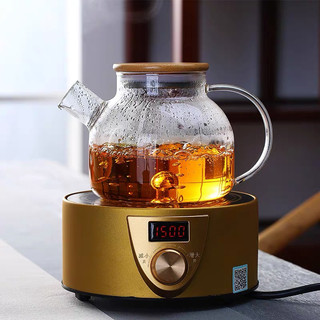(Giá dùng thử) Bình detox, ấm trà thủy tinh cao cấp, kiểu dáng hiện đại, nắp gỗ