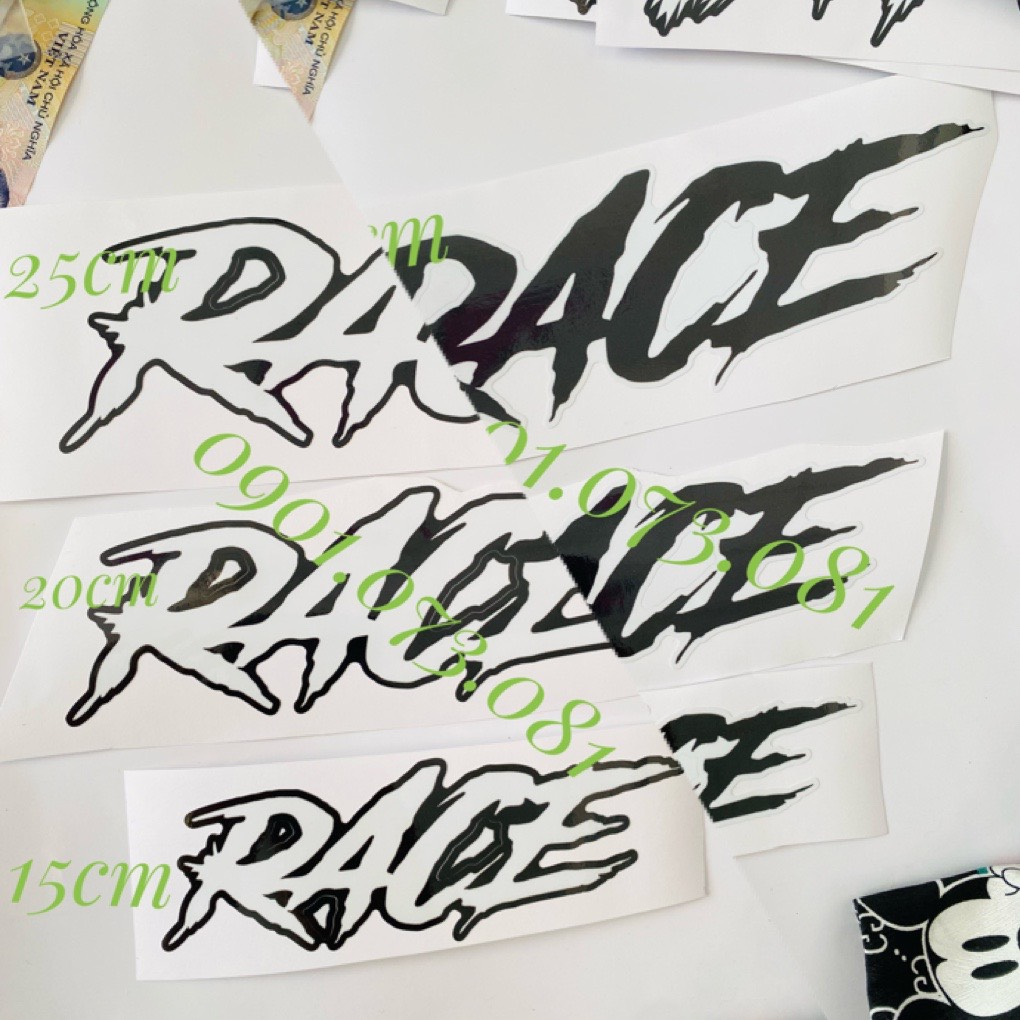 Tem Chữ Sticker RACE đủ size 2 dạng màu | Shopee Việt Nam