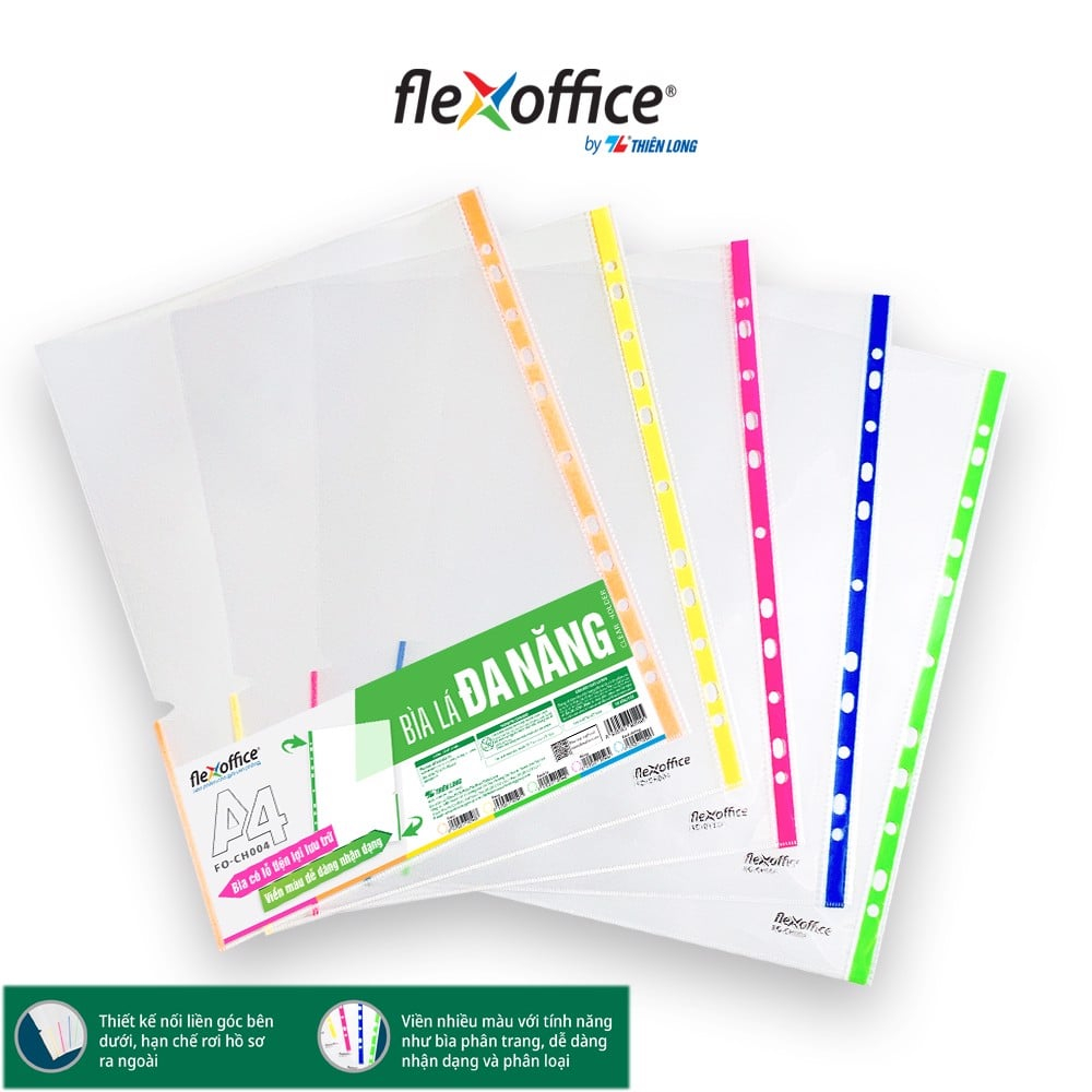 COMBO Bìa lỗ - bìa lá đa năng A4 Thiên Long Flexoffice FO-CH004 , nhiều ...