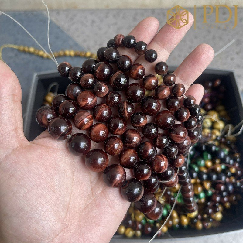 Ảnh Hạt đá phong thủy Mắt Hổ nhiều màu PDJ - 6mm.8mm.10mm.12mm.14mm - Trang sức PDJ 3