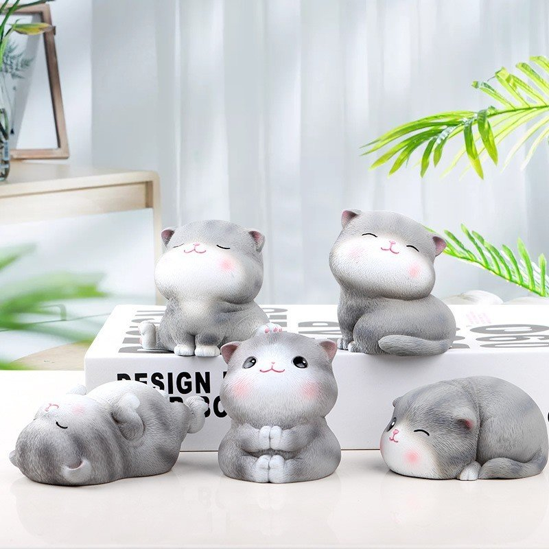 COMBO mô hình 5 mèo ,Quà Tặng mô hình mèo mini để bàn full biểu cảm ...