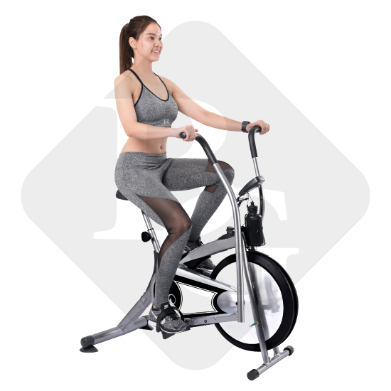 Ảnh BG Xe đạp tập thể dục kết hợp tay chân có tay cầm cảm ứng nhịp đập và tựa lưng 4