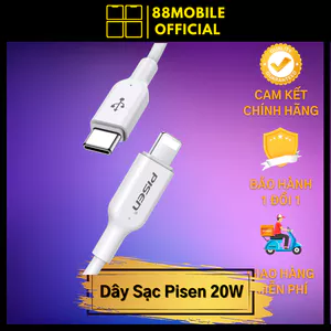 Dây sạc Pisen 20w cáp sạc nhanh PD QUICK 3A Fast Charging Bảo Hành 1 ĐỔi 1 12 Tháng I 88Mobile