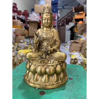 Tượng Phật Bà Quan Âm Bồ Tát Bằng Đồng Vàng Để Ô tô Vật phẩm Phong Thuỷ Tâm Linh Trang Trí