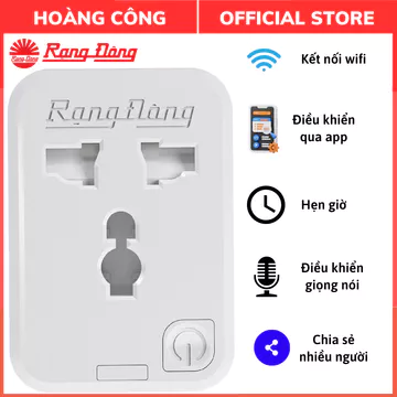 Ổ Cắm Wifi Rạng Đông, Ổ cắm điện thông minh 16A , điều khiển bằng wifi , 3g, 4g Rạng Đông công suất 3500w, BH 12 tháng