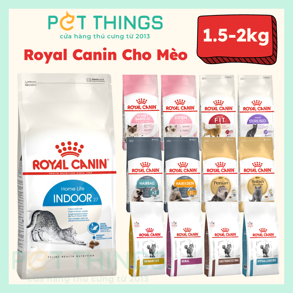 Hạt Khô Cho Mèo Royal Canin Túi 1.5kg / 2kg / 2.5kg Các Loại | Shopee ...
