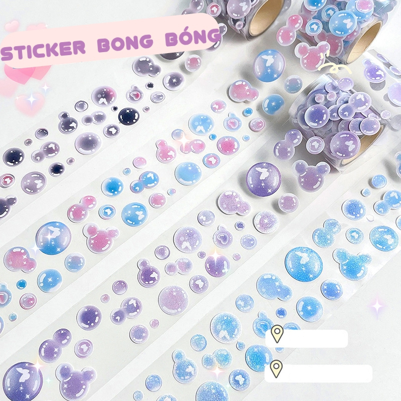 Sticker bong bóng 30cm trang trí toploader hình dán lấp lánh dễ thương ...